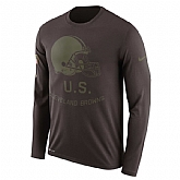 Men's Cleveland Browns Nike Salute to Service Sideline Legend Performance Long Sleeve T-Shirt Brown,baseball caps,new era cap wholesale,wholesale hats